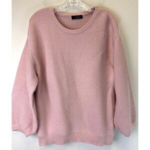 UVN Women's Oversized Pink Long Sleeve Sweater Size Small Boho